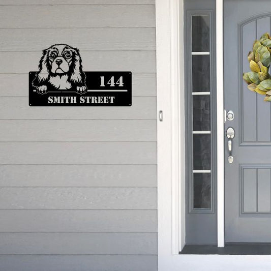 Cocker Spaniel Street Address Sign - Metal Dogs