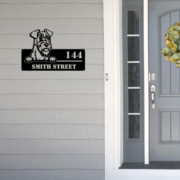 Irish Terrier Street Address Sign - Metal Dogs