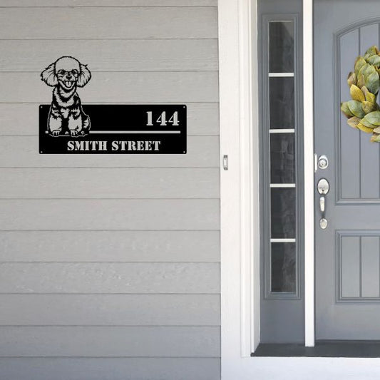 Poodle Street Address Sign Version 3