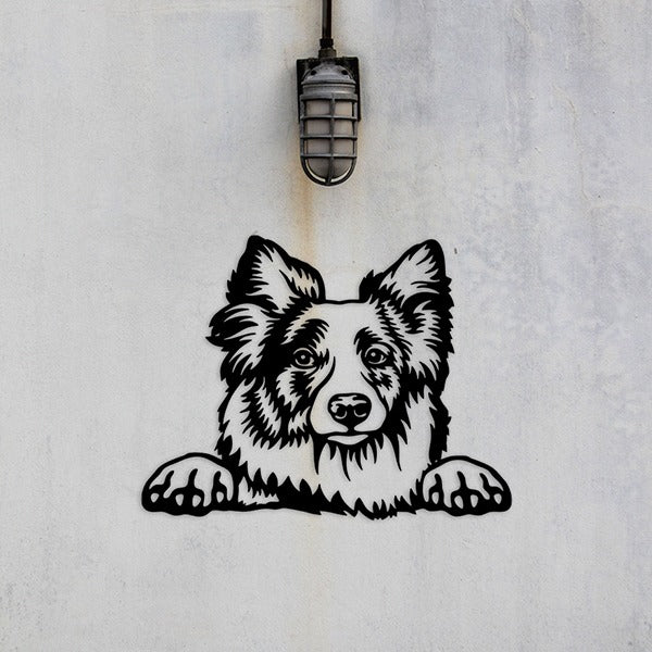 Border Collie Metal Art Version 6