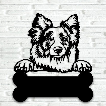 Border Collie Metal Art Version 6